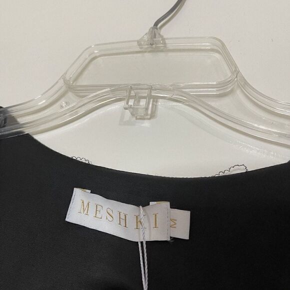 NEW MESHKI eva low scoop mini shimmer black dress size medium - Picture 4 of 8